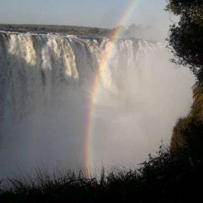 Victoria Falls as seen from the Victoria Falls rainforest on the Zimbabwe side